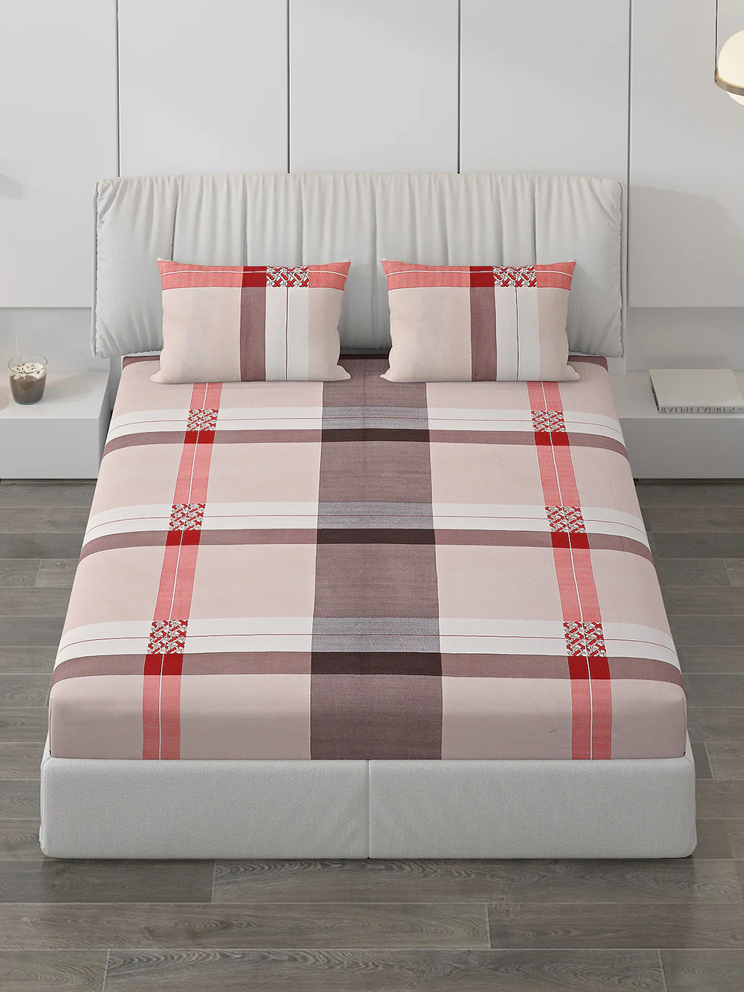 120 GSM  Polyester Double Bed Bedsheet with 2 Pillow Covers - Updated - Updated - Image 2