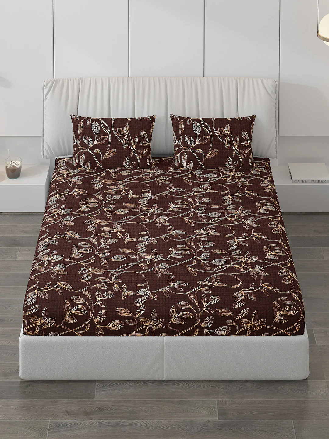 120 GSM  Polyester Double Bed Bedsheet with 2 Pillow Covers - Updated - Updated - Image 2