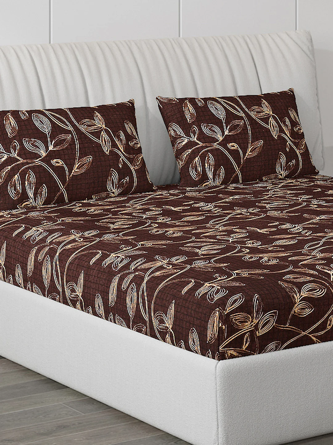 120 GSM  Polyester Double Bed Bedsheet with 2 Pillow Covers - Updated - Updated - Image 5