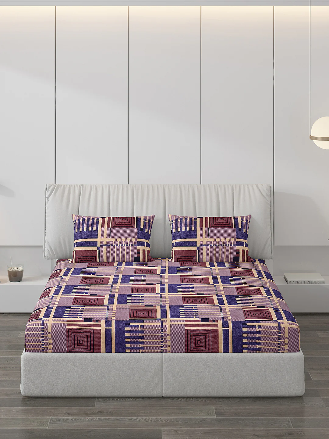 120 GSM  Polyester Double Bed Bedsheet with 2 Pillow Covers - Updated - Updated - Image 3