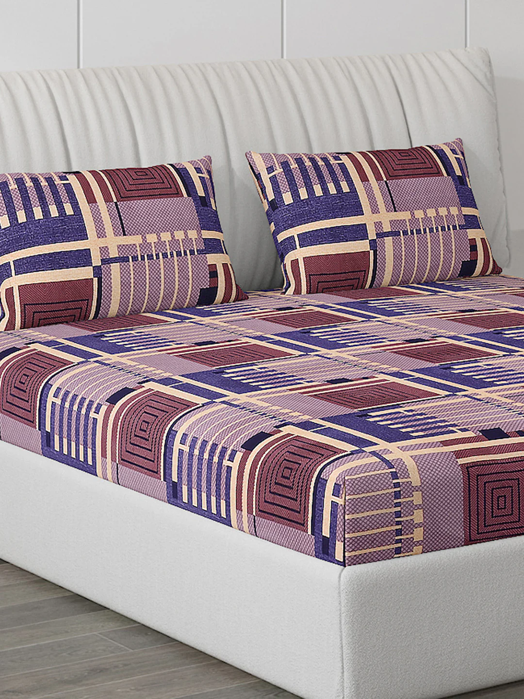 120 GSM  Polyester Double Bed Bedsheet with 2 Pillow Covers - Updated - Updated - Image 5