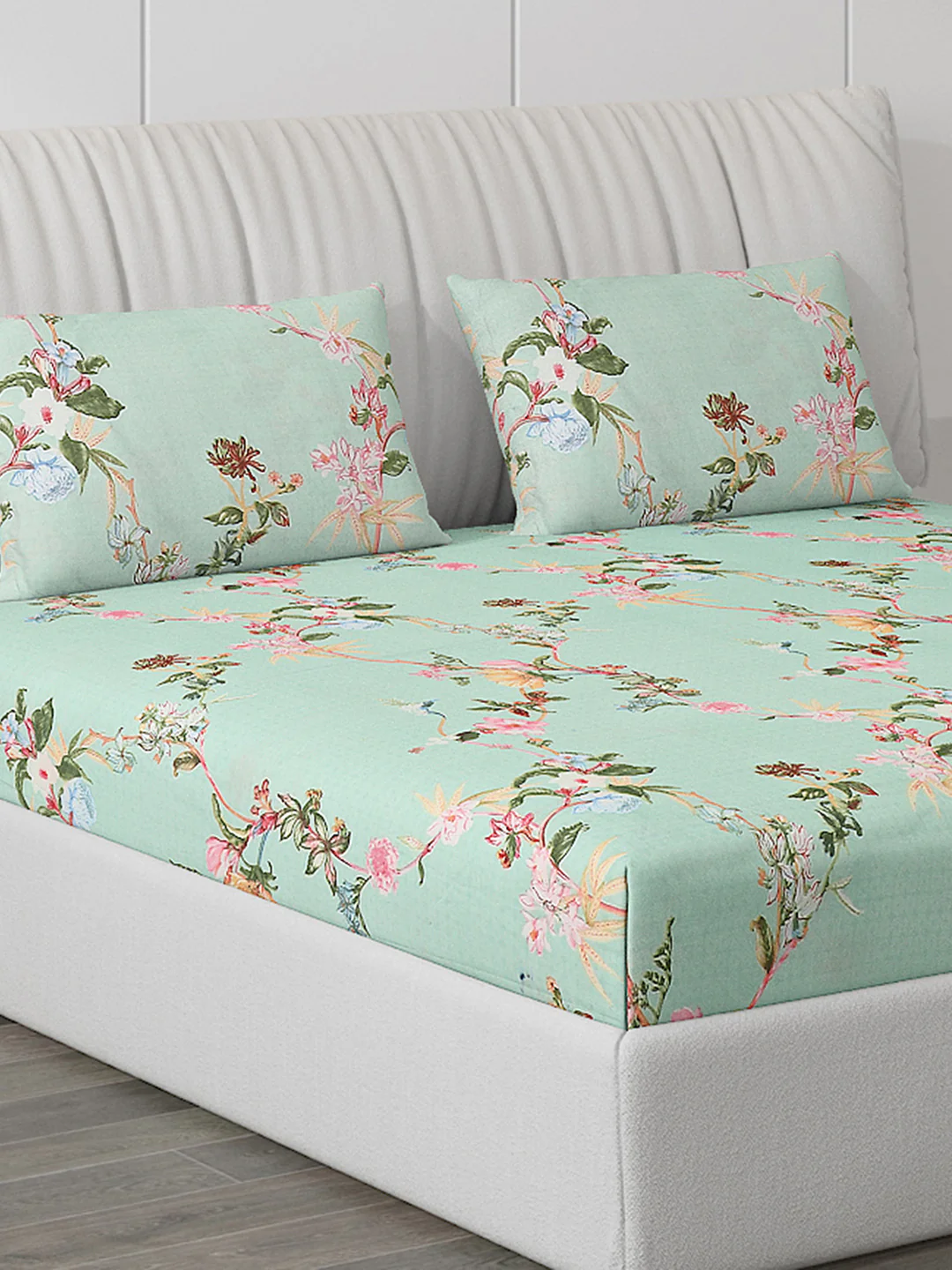 120 GSM  Polyester Double Bed Bedsheet with 2 Pillow Covers - Updated - Updated - Image 4