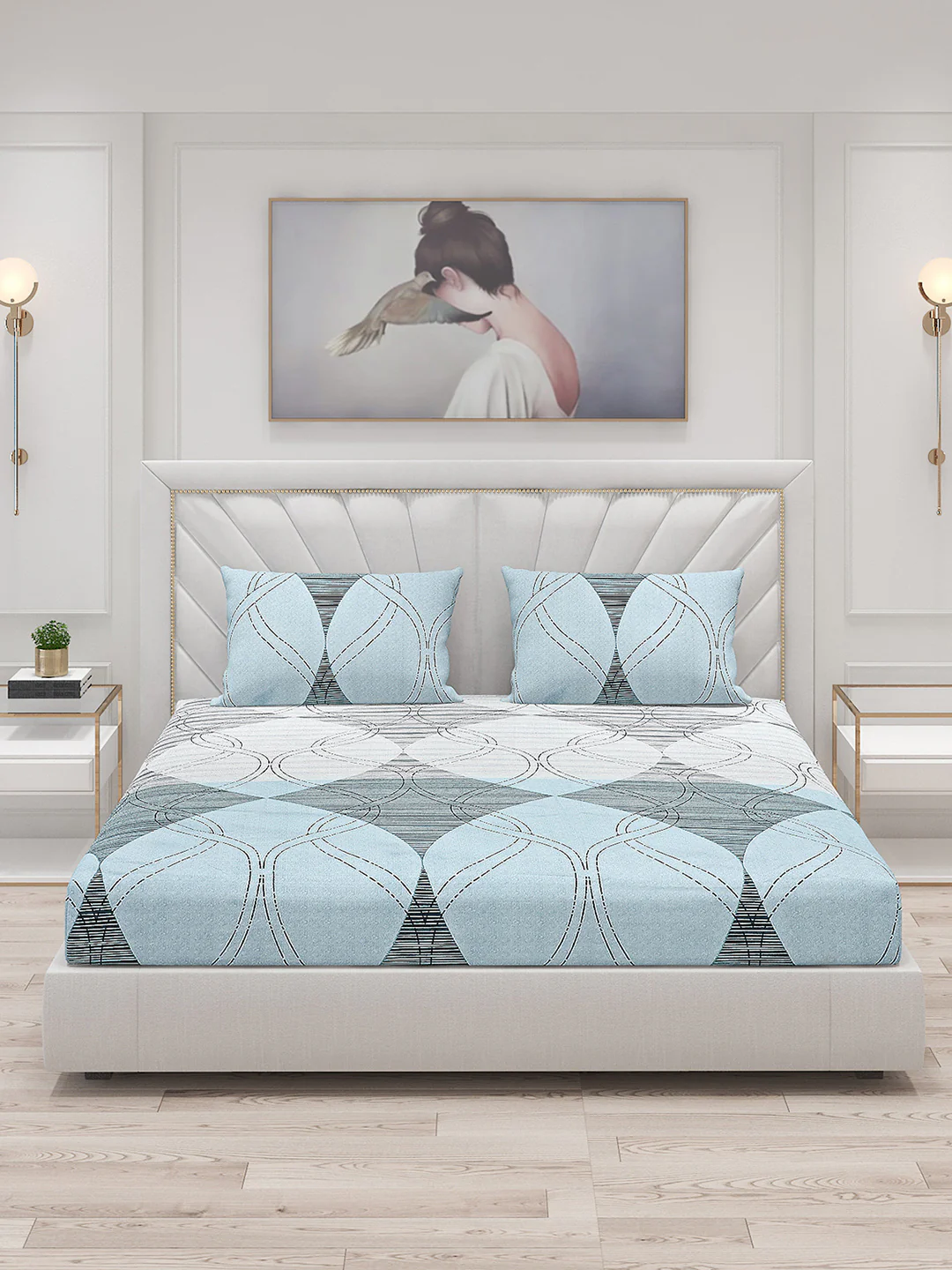 120 GSM  Polyester Double Bed Bedsheet with 2 Pillow Covers - Updated - Updated - Image 3