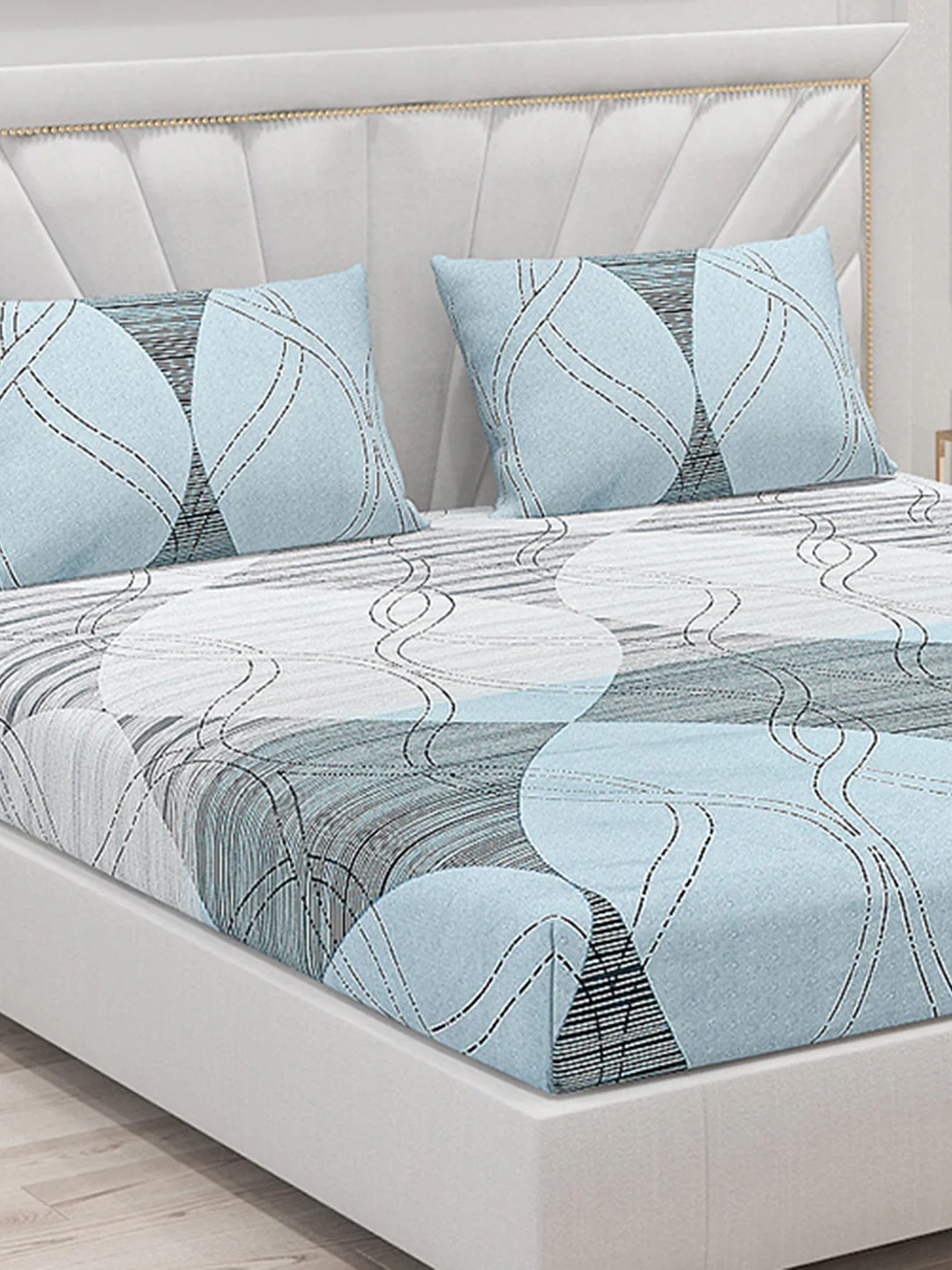 120 GSM  Polyester Double Bed Bedsheet with 2 Pillow Covers - Updated - Updated - Image 5