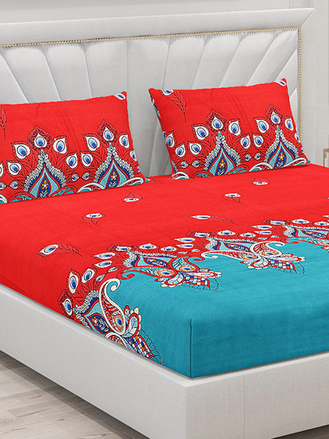 120 GSM  Polyester Double Bed Bedsheet with 2 Pillow Covers - Updated - Updated - Image 5