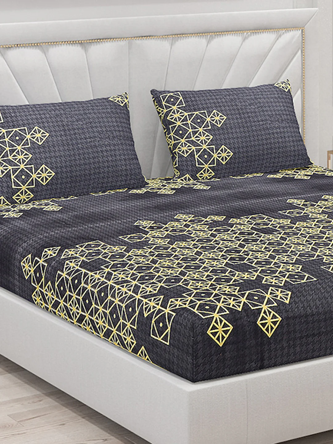 120 GSM  Polyester Double Bed Bedsheet with 2 Pillow Covers - Updated - Updated - Image 5