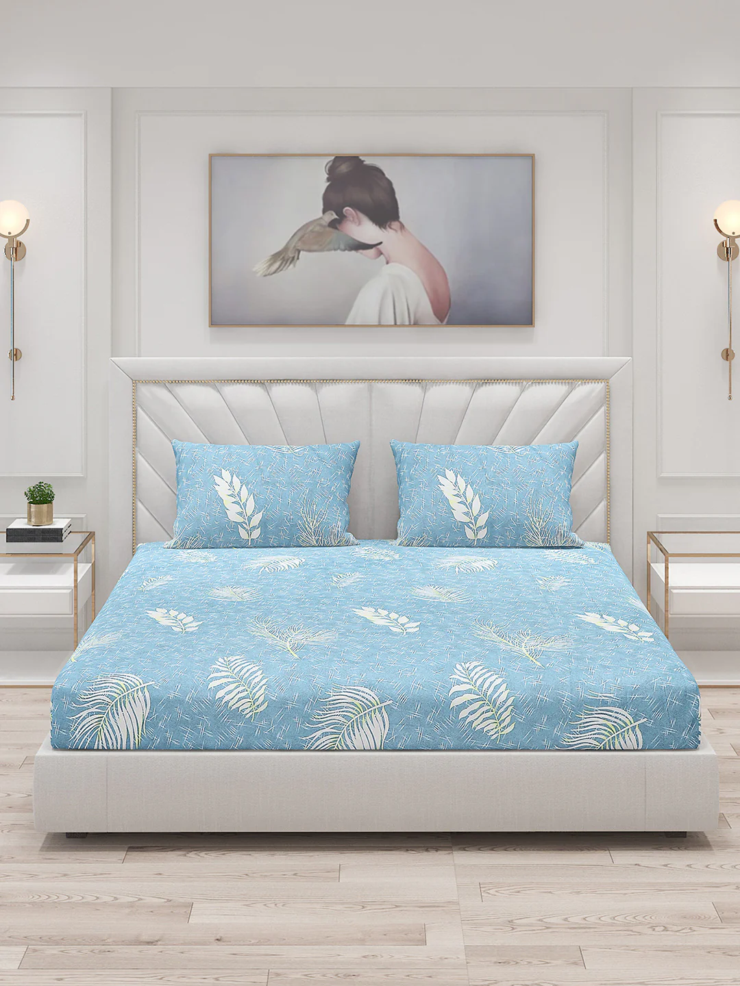 120 GSM  Polyester Double Bed Bedsheet with 2 Pillow Covers - Updated - Updated - Image 3