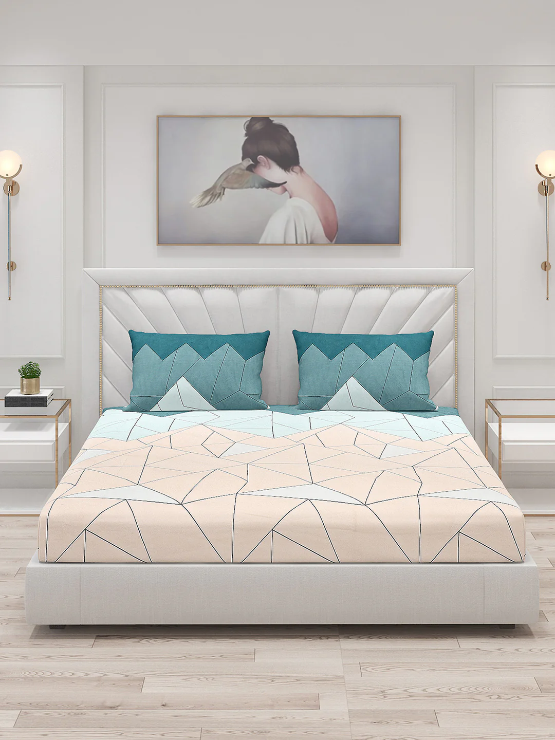 120 GSM  Polyester Double Bed Bedsheet with 2 Pillow Covers - Updated - Updated - Image 3