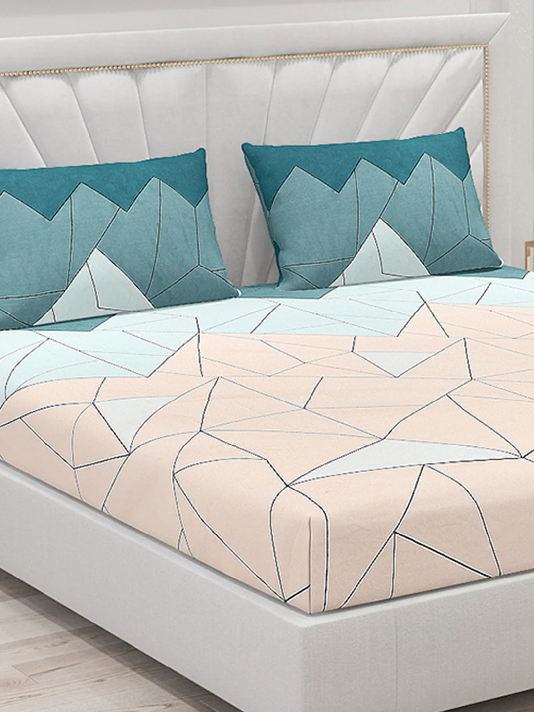 120 GSM  Polyester Double Bed Bedsheet with 2 Pillow Covers - Updated - Updated - Image 5