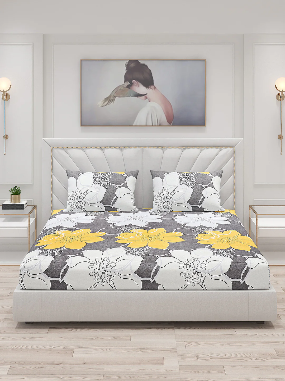 120 GSM  Polyester Double Bed Bedsheet with 2 Pillow Covers - Updated - Updated - Image 3