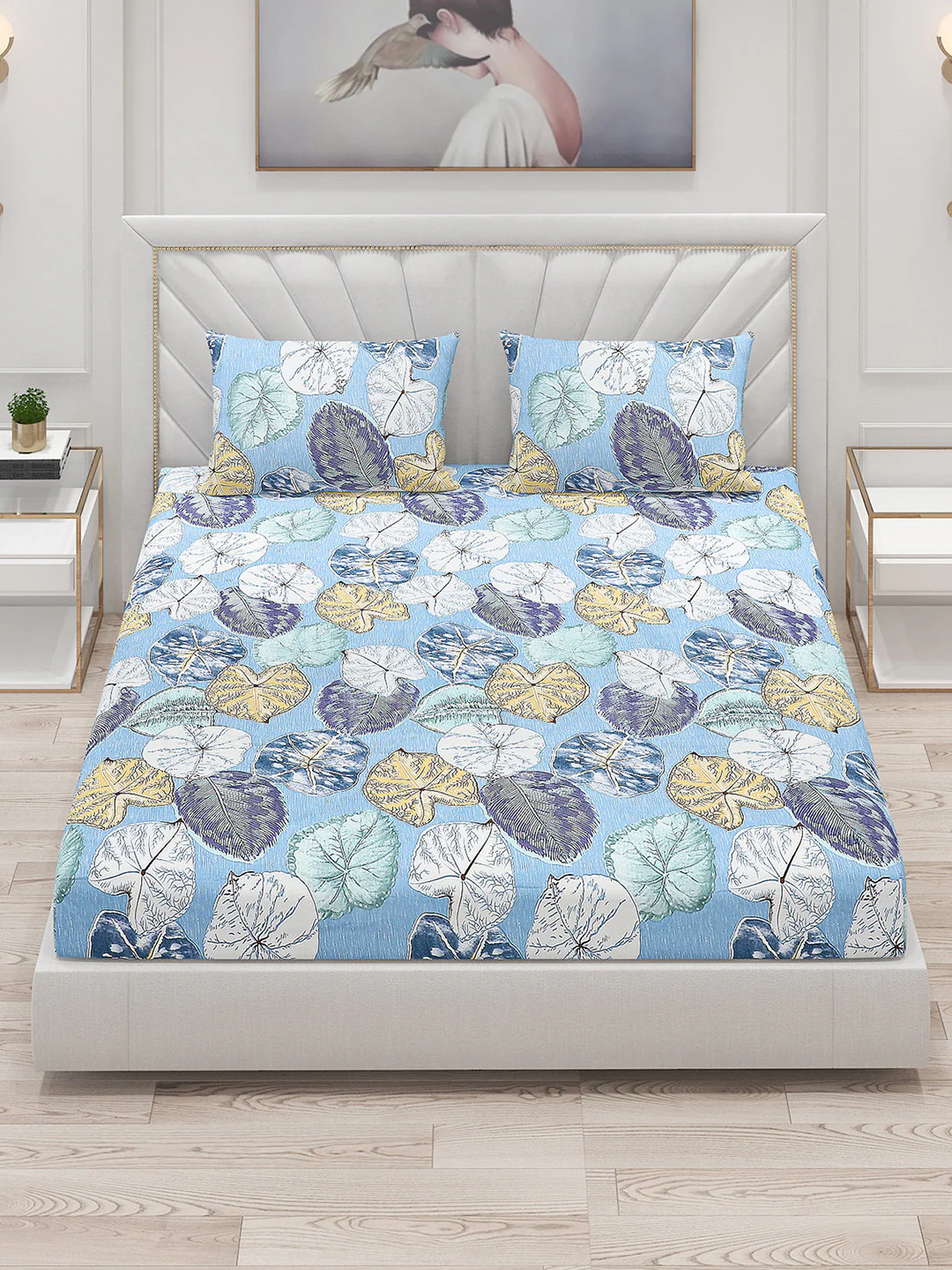 120 GSM  Polyester Double Bed Bedsheet with 2 Pillow Covers - Updated - Updated - Image 2
