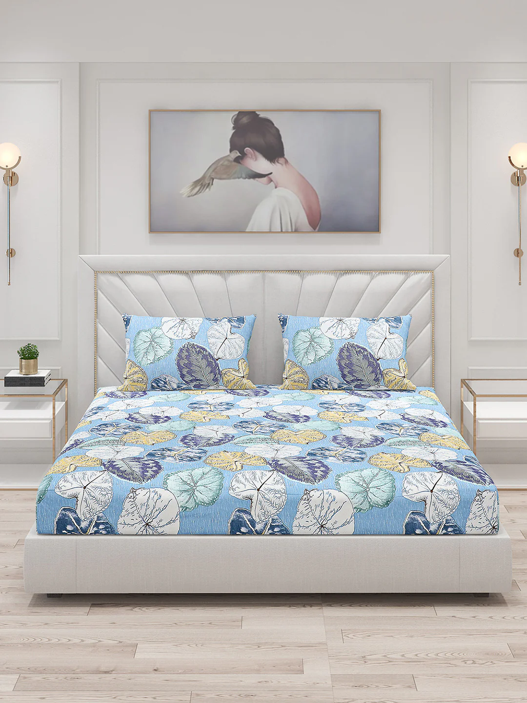 120 GSM  Polyester Double Bed Bedsheet with 2 Pillow Covers - Updated - Updated - Image 3