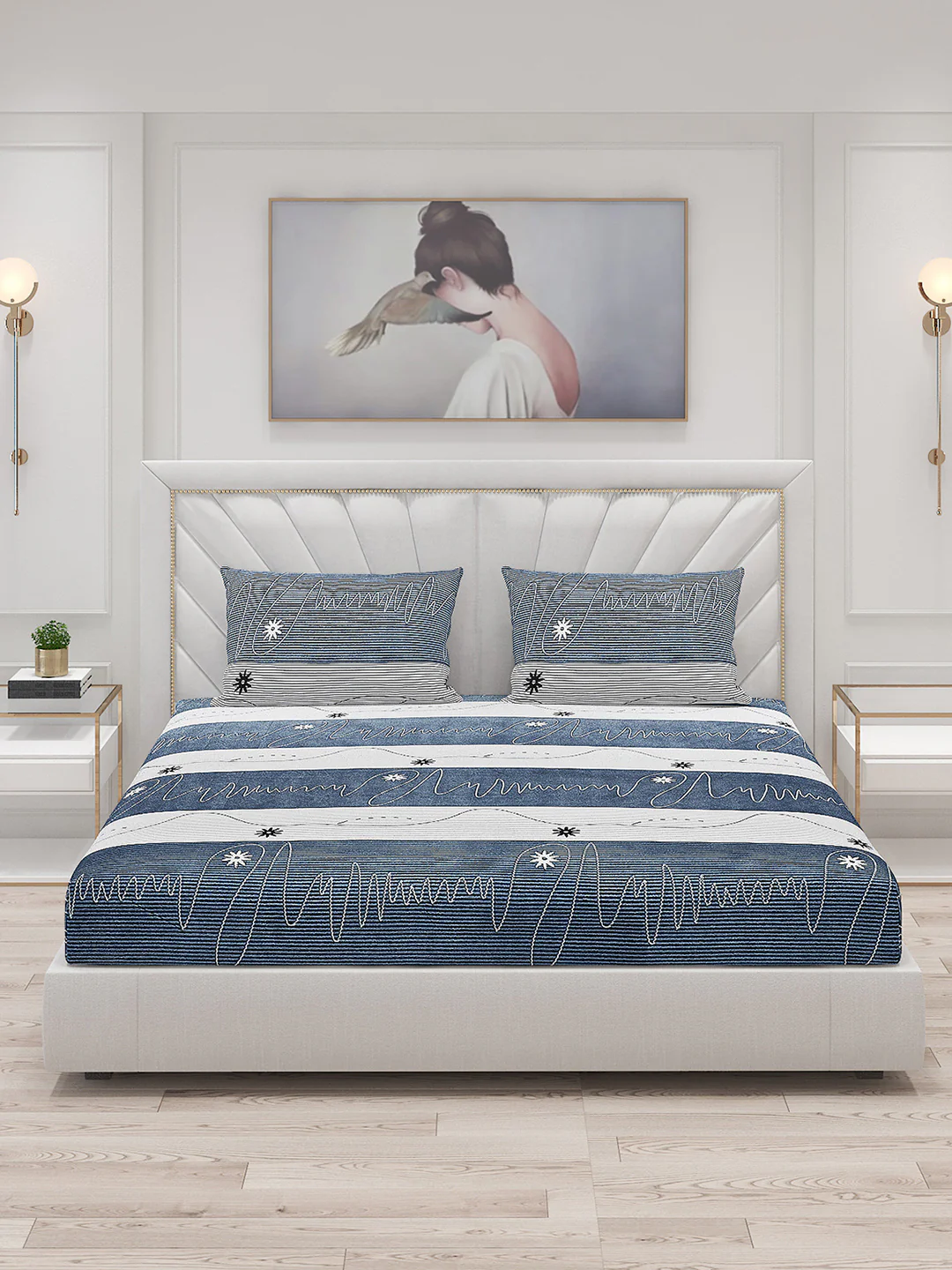 120 GSM  Polyester Double Bed Bedsheet with 2 Pillow Covers - Updated - Updated - Image 3
