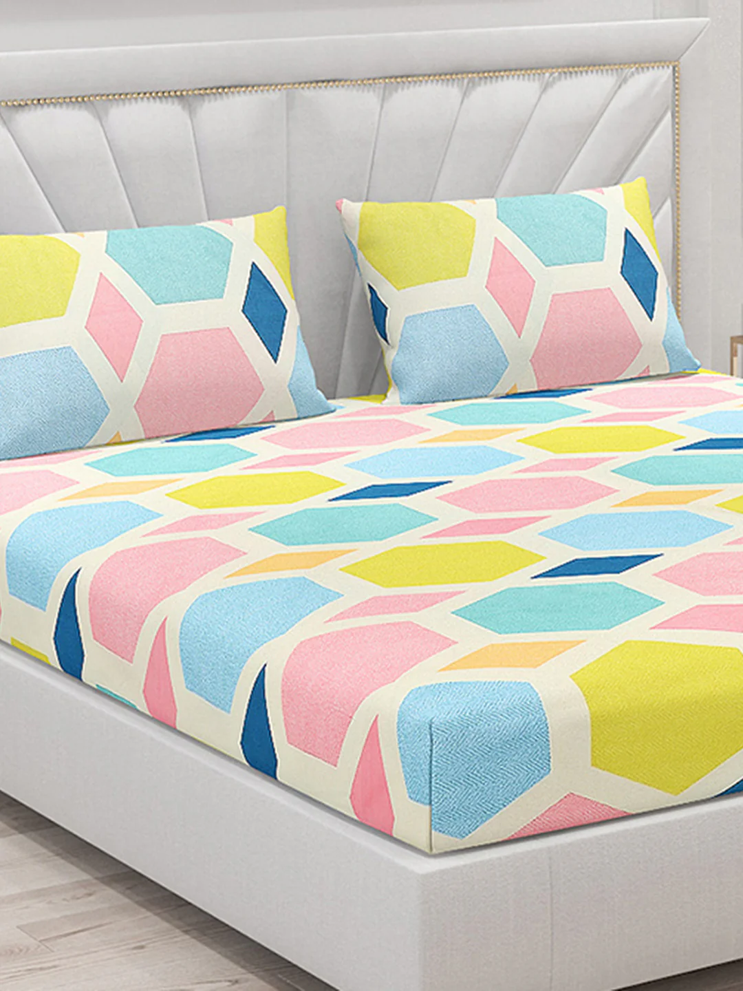 120 GSM  Polyester Double Bed Bedsheet with 2 Pillow Covers - Updated - Updated - Image 5