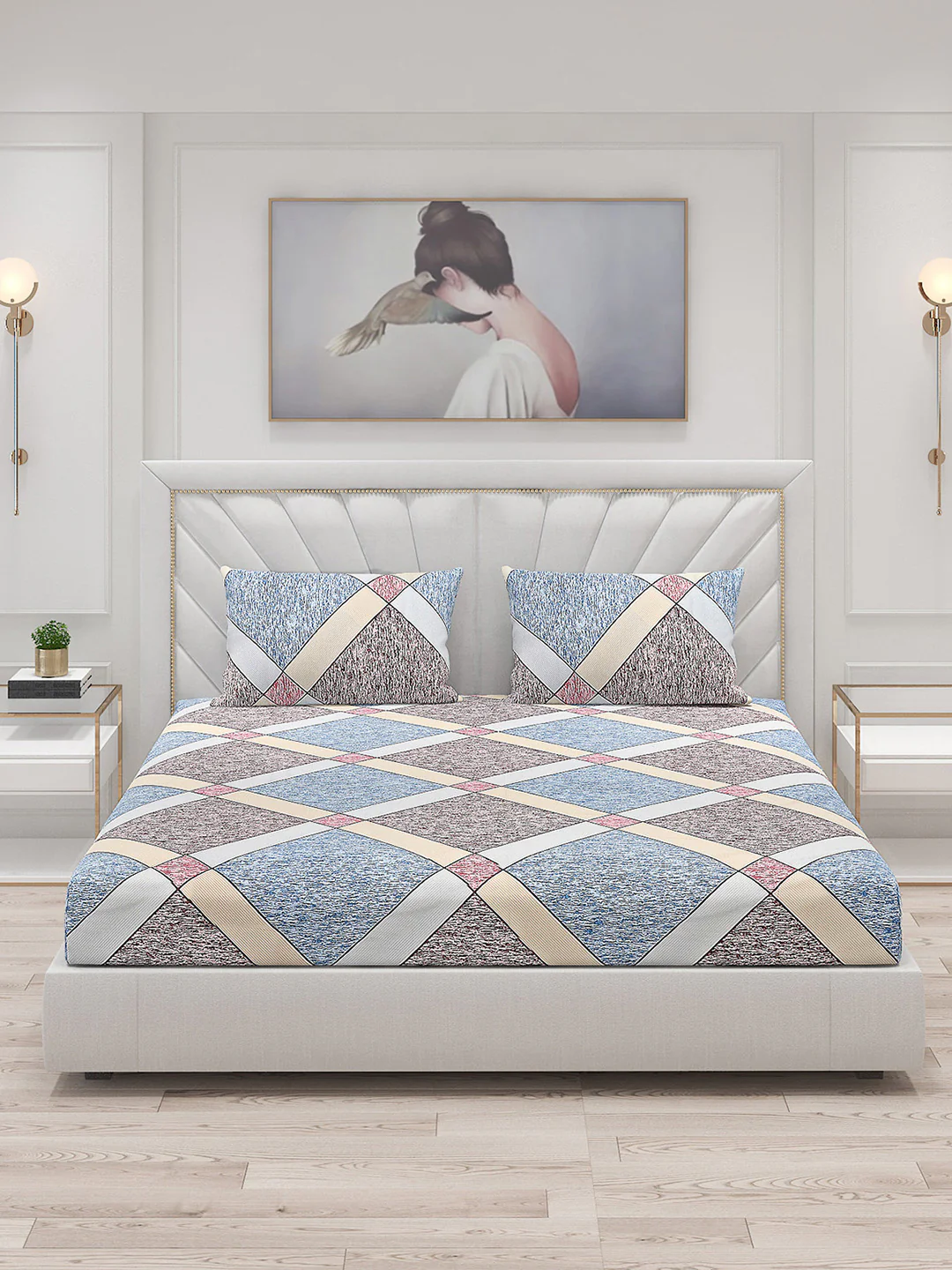 120 GSM  Polyester Double Bed Bedsheet with 2 Pillow Covers - Updated - Image 3