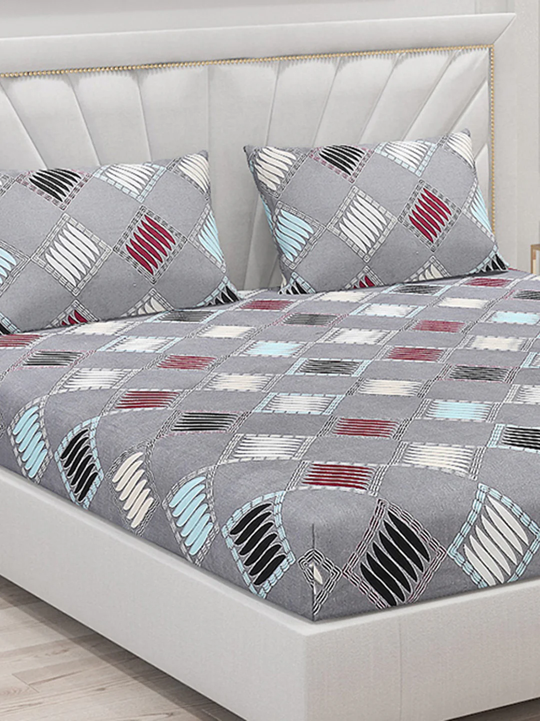 120 GSM  Polyester Double Bed Bedsheet with 2 Pillow Covers - Updated - Updated - Image 5