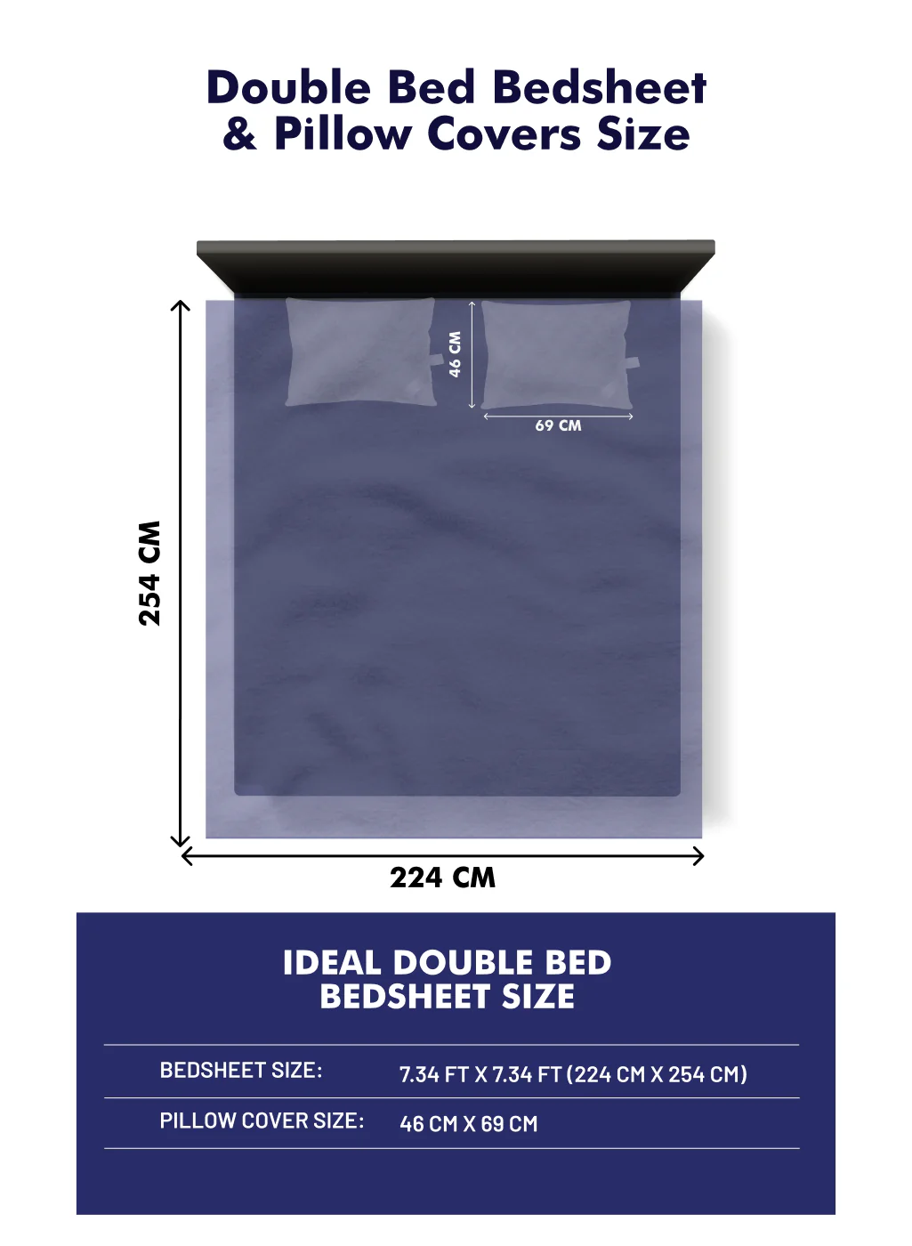 120 GSM  Polyester Double Bed Bedsheet with 2 Pillow Covers - Updated - Image 4