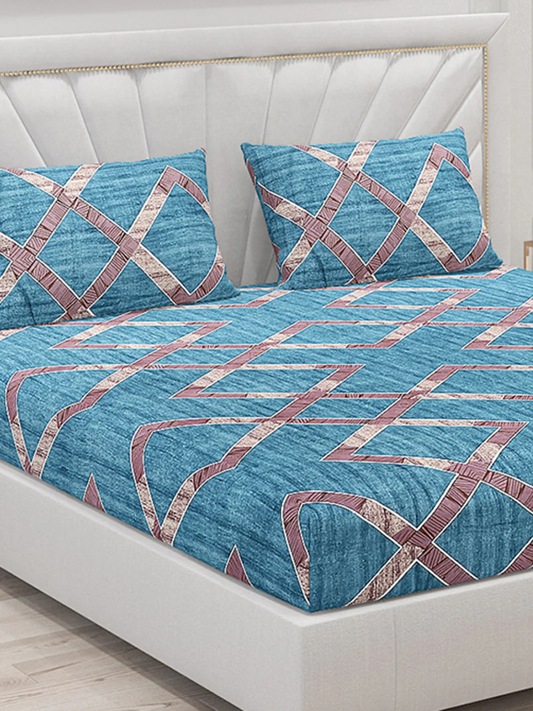 120 GSM  Polyester Double Bed Bedsheet with 2 Pillow Covers - Updated - Updated - Image 5