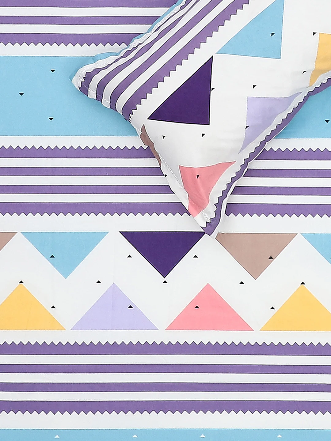 120 GSM  Polyester Double Bed Bedsheet with 2 Pillow Covers - Updated - Updated - Image 6