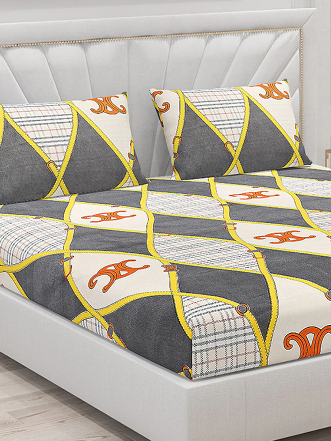 120 GSM  Polyester Double Bed Bedsheet with 2 Pillow Covers - Updated - Updated - Image 5
