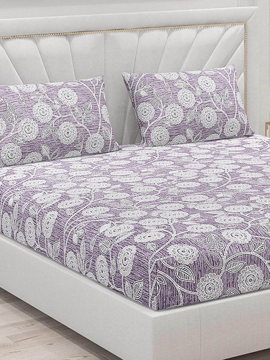 120 GSM  Polyester Double Bed Bedsheet with 2 Pillow Covers - Updated - Updated - Image 5