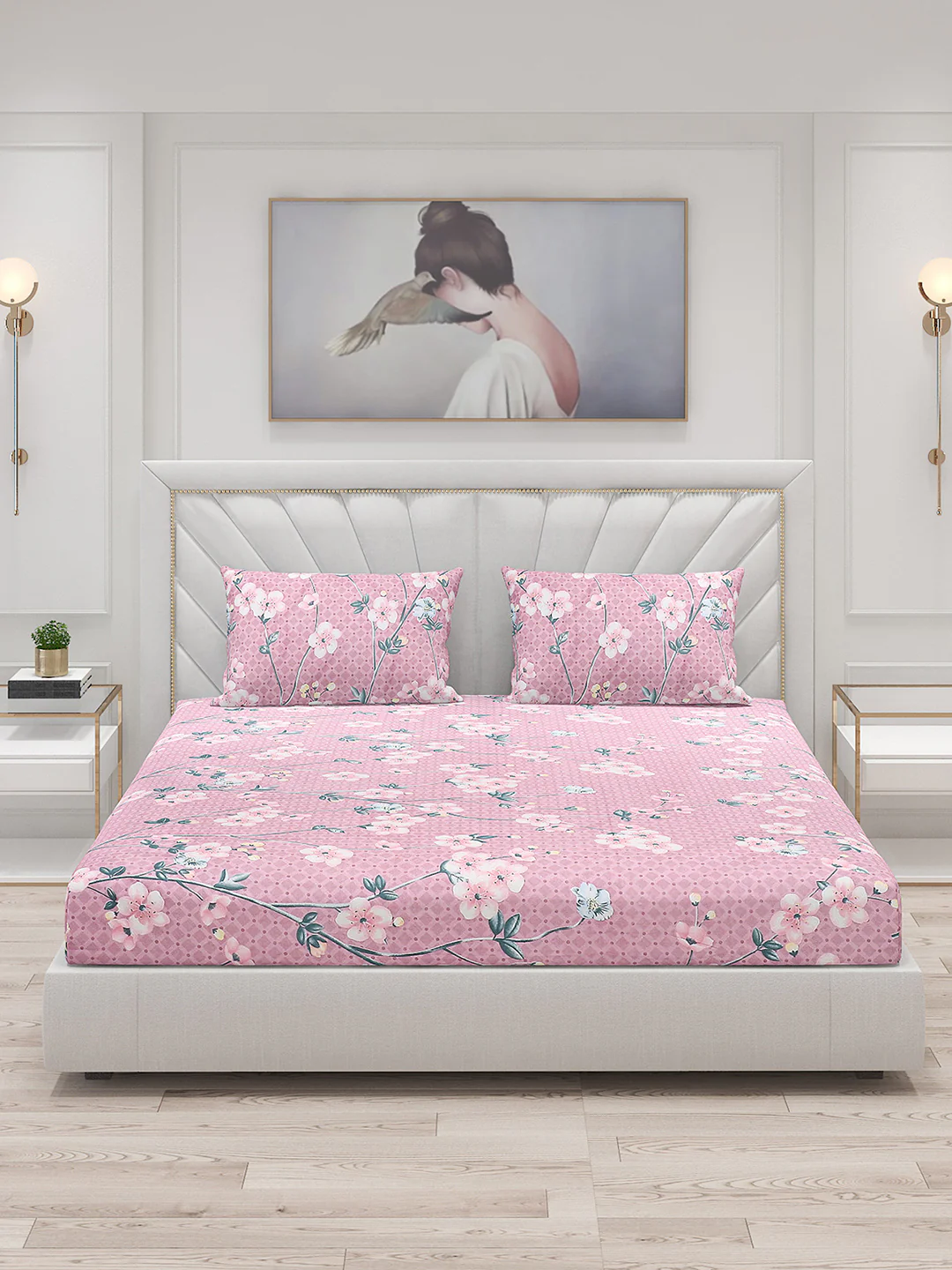 120 GSM  Polyester Double Bed Bedsheet with 2 Pillow Covers - Updated - Updated - Image 3