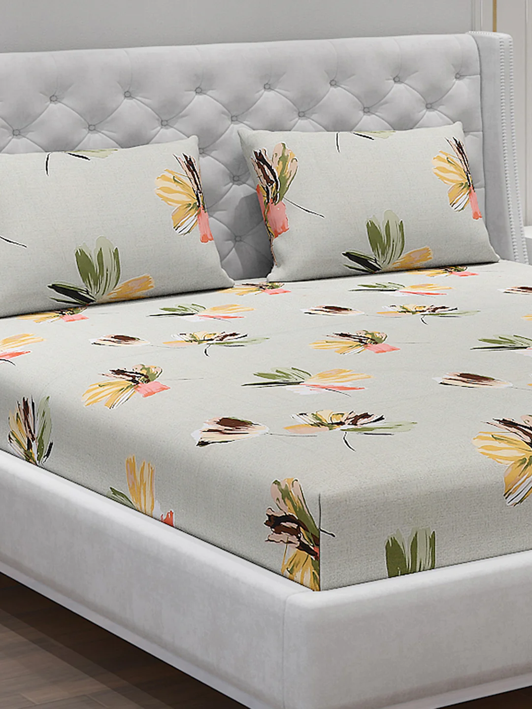 120 GSM  Polyester Double Bed Bedsheet with 2 Pillow Covers - Updated - Updated - Image 5