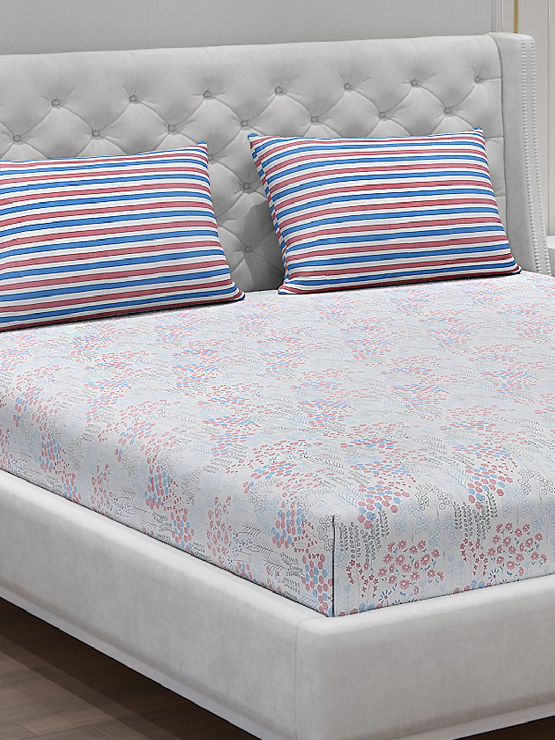 120 GSM  Polyester Double Bed Bedsheet with 2 Pillow Covers - Updated - Updated - Image 5