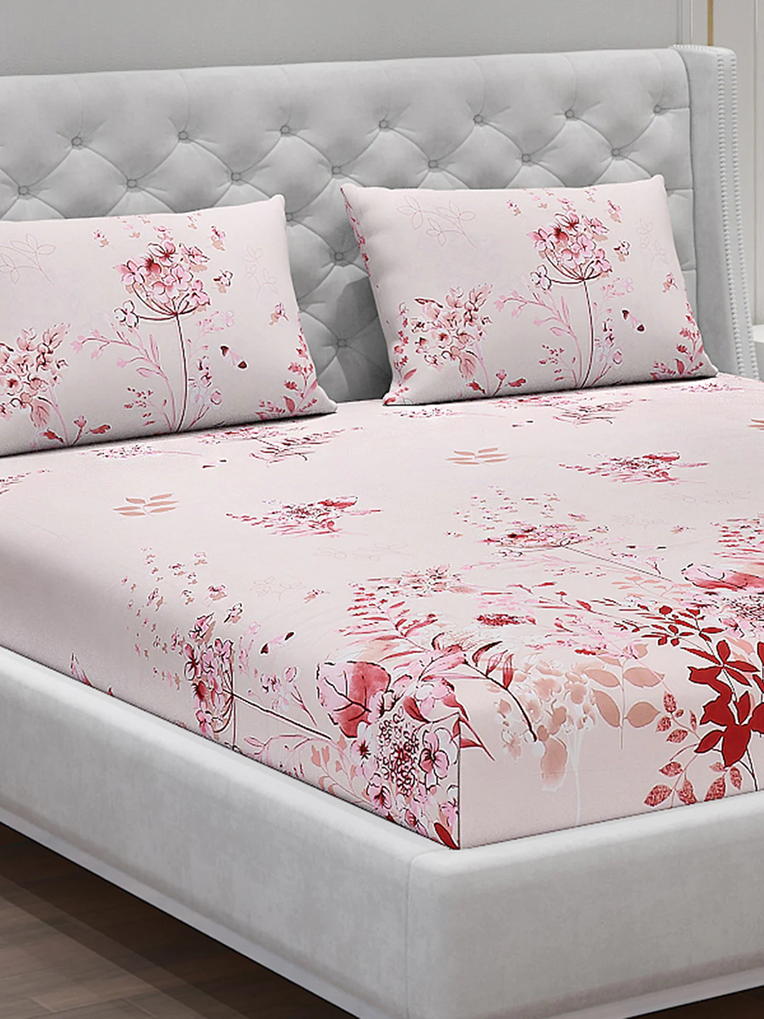 120 GSM  Polyester Double Bed Bedsheet with 2 Pillow Covers - Updated - Updated - Image 5