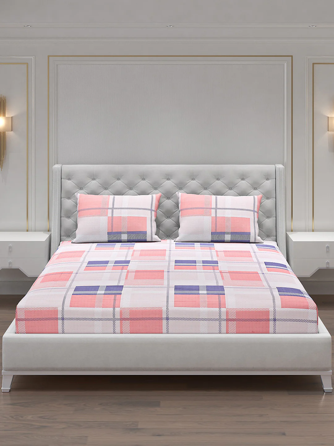 120 GSM  Polyester Double Bed Bedsheet with 2 Pillow Covers - Updated - Updated - Image 3