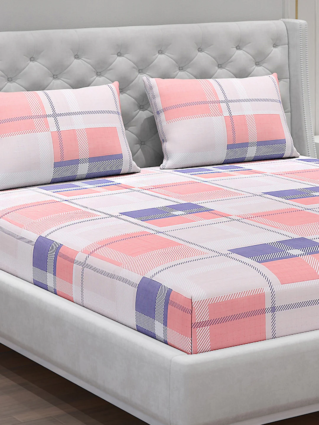 120 GSM  Polyester Double Bed Bedsheet with 2 Pillow Covers - Updated - Updated - Image 5