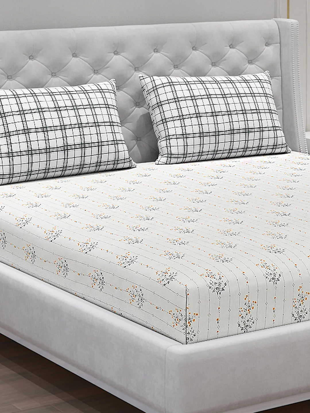 120 GSM  Polyester Double Bed Bedsheet with 2 Pillow Covers - Updated - Updated - Image 5