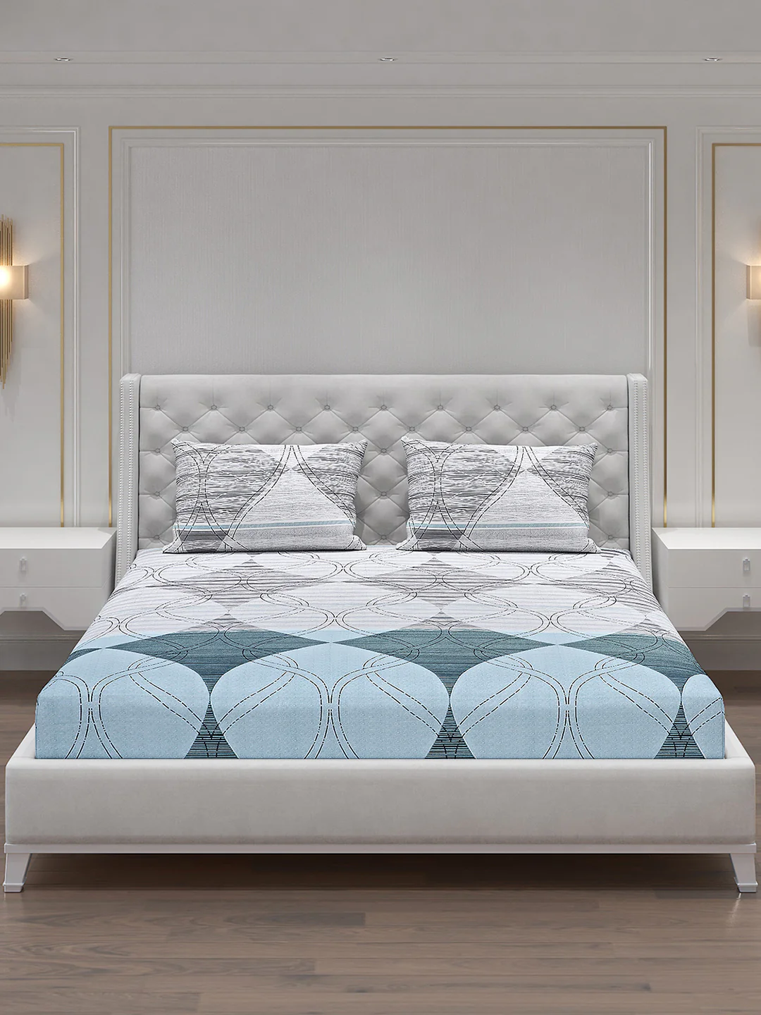 120 GSM  Polyester Double Bed Bedsheet with 2 Pillow Covers - Updated - Updated - Image 3