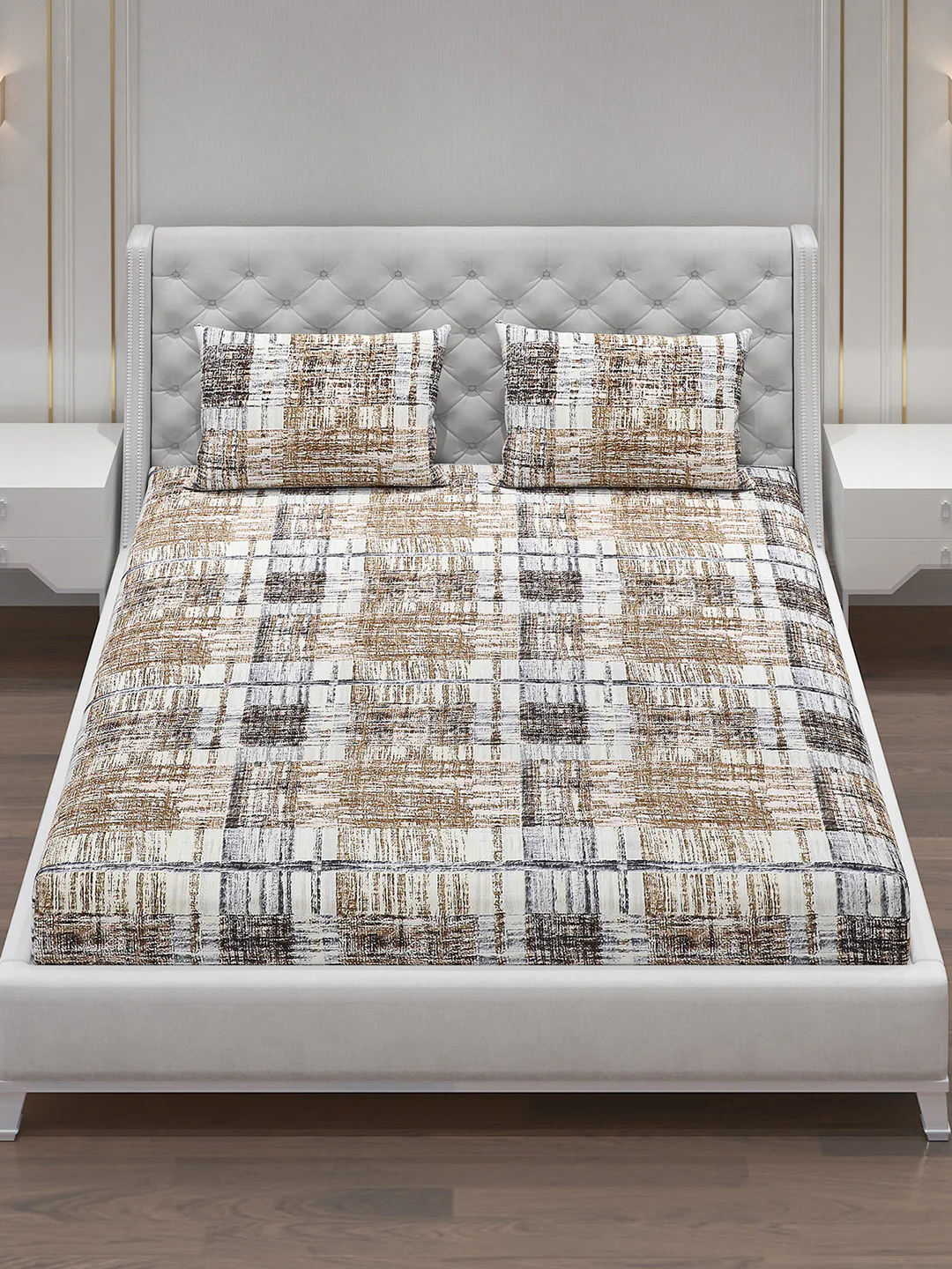 120 GSM  Polyester Double Bed Bedsheet with 2 Pillow Covers - Updated - Updated - Image 2
