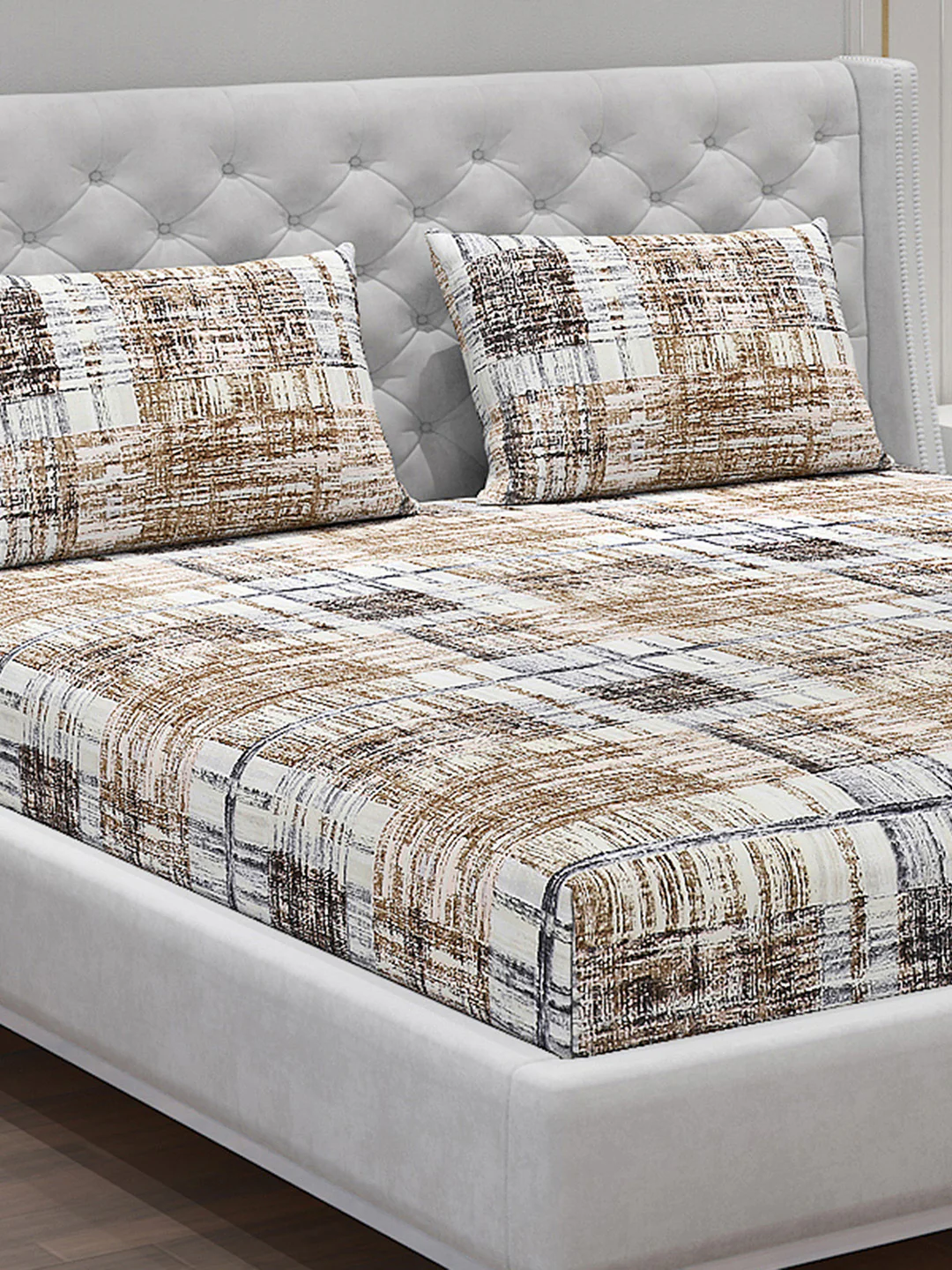 120 GSM  Polyester Double Bed Bedsheet with 2 Pillow Covers - Updated - Updated - Image 5