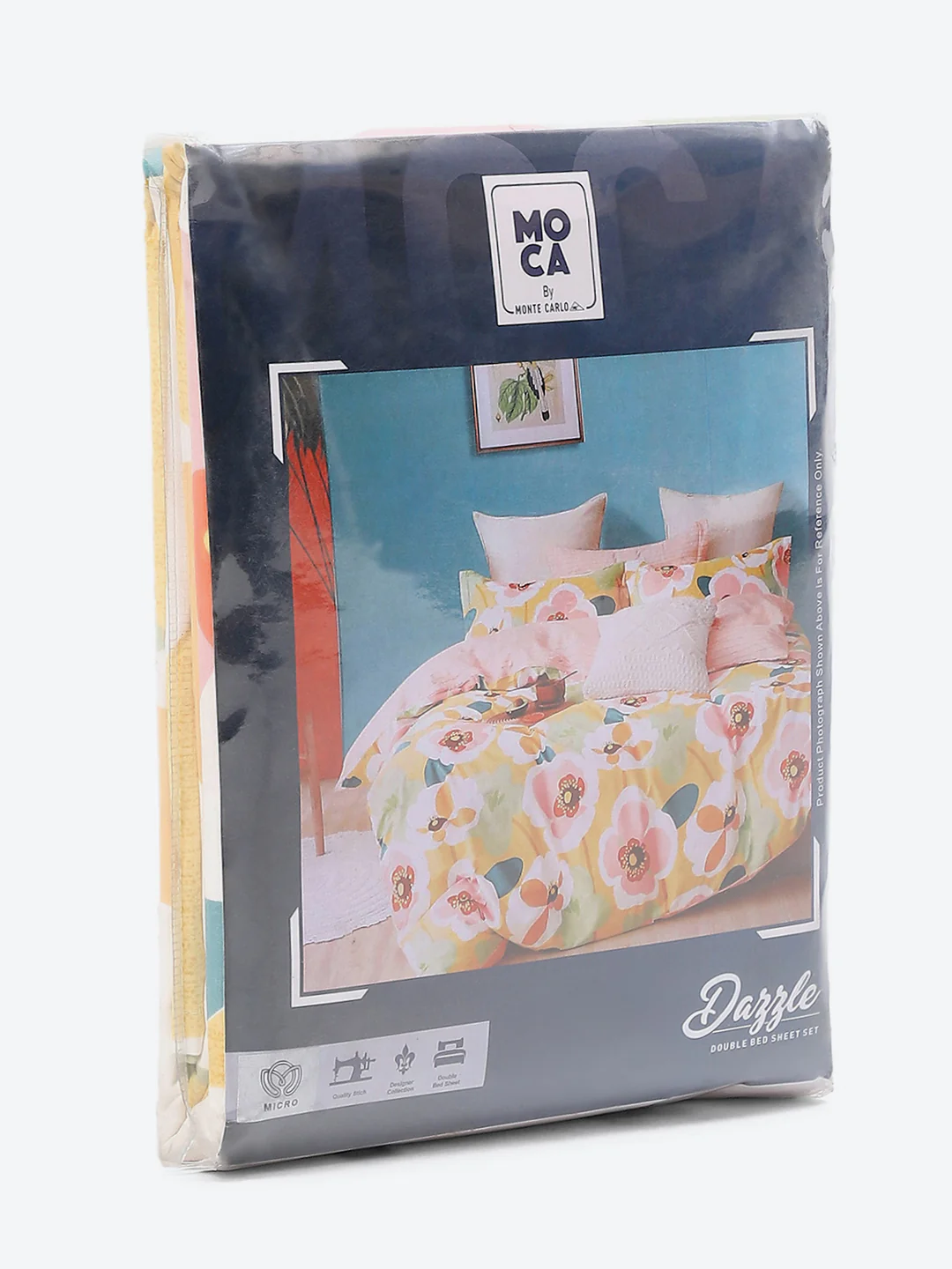120 GSM Polyester Queen Bed 1 Bedsheet with 2 Pillow Covers (Dazzle) - Image 9