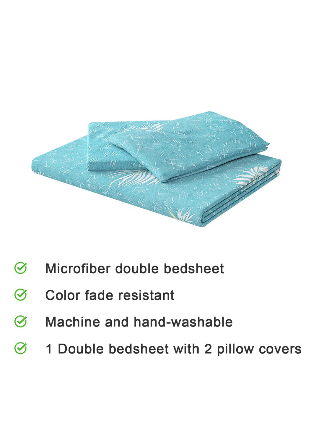 120 GSM Polyester Queen Bed 1 Bedsheet with 2 Pillow Covers (Dazzle) - Image 7