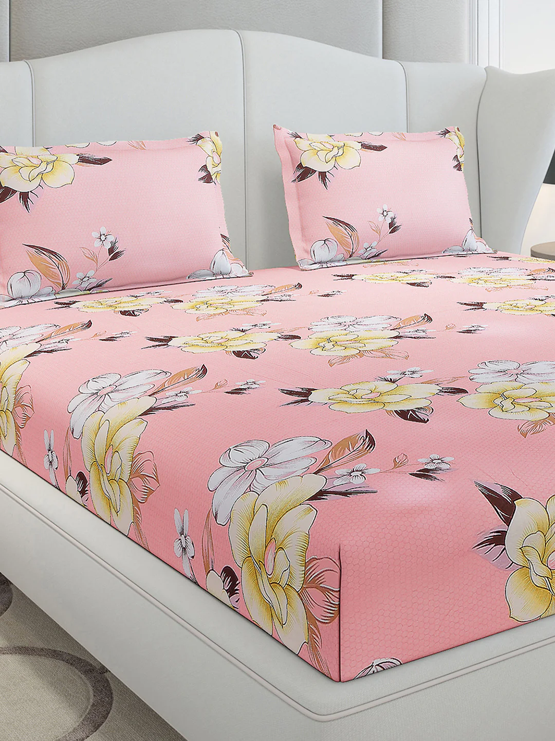 120 GSM Polyester Queen Size 1 Bedsheet with 2 Pillow Covers (Occasion) - Image 4