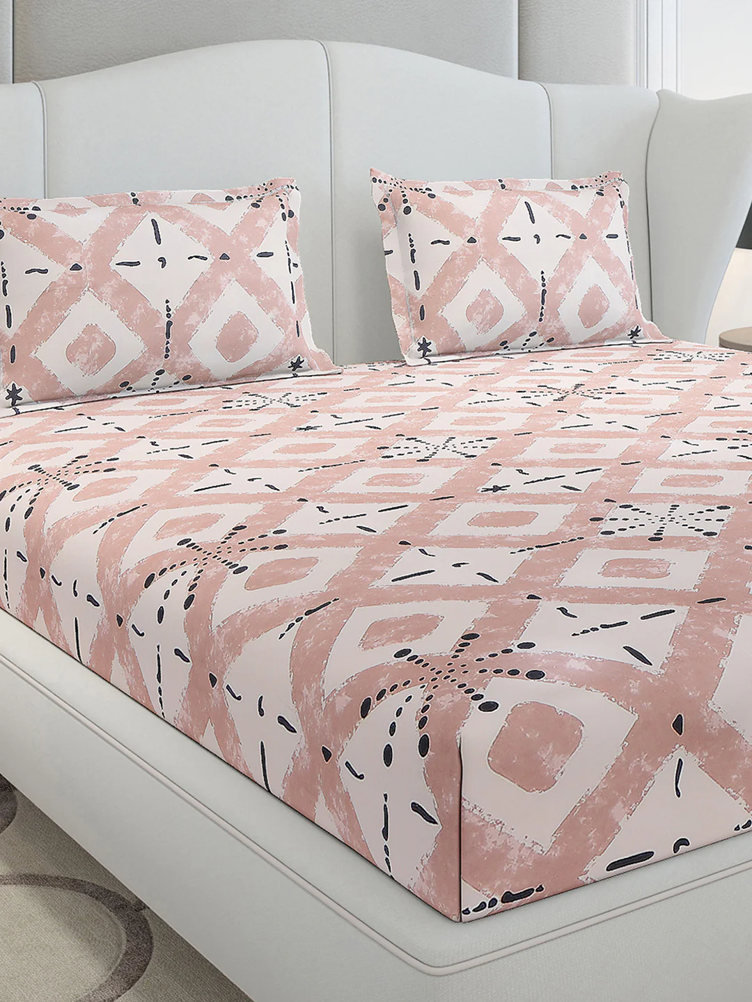 120 GSM Polyester Queen Size 1 Bedsheet with 2 Pillow Covers (Occasion) - Image 4