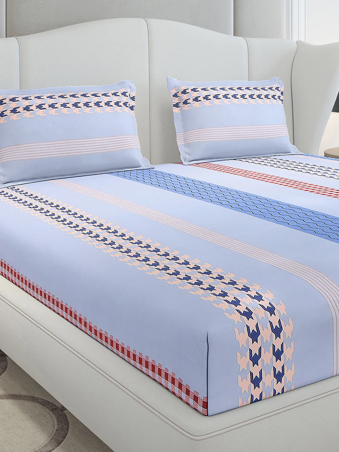 120 GSM Polyester Queen Size 1 Bedsheet with 2 Pillow Covers (Occasion) - Image 4