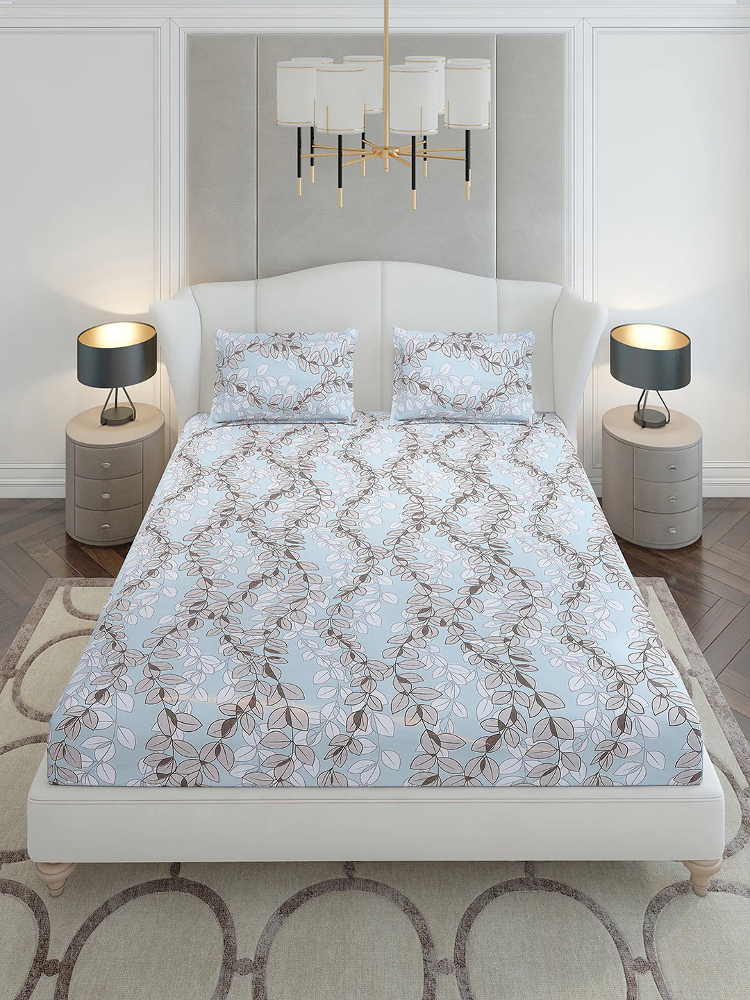 120 GSM Polyester Queen Size 1 Bedsheet with 2 Pillow Covers (Occasion) - Image 2