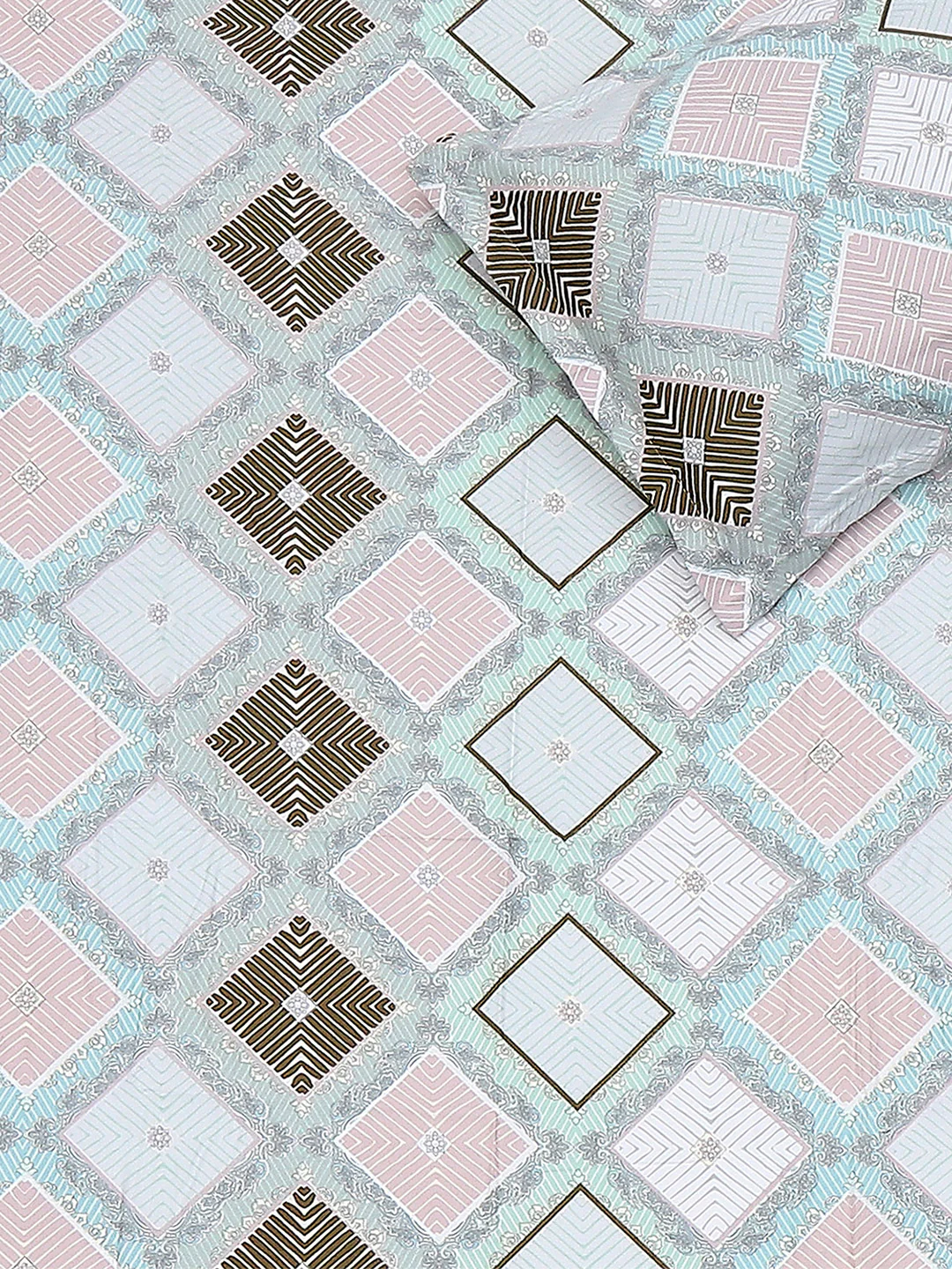 120 GSM Polyester Single Bedsheet with 1 Pillow Cover (Pixel) - Image 5