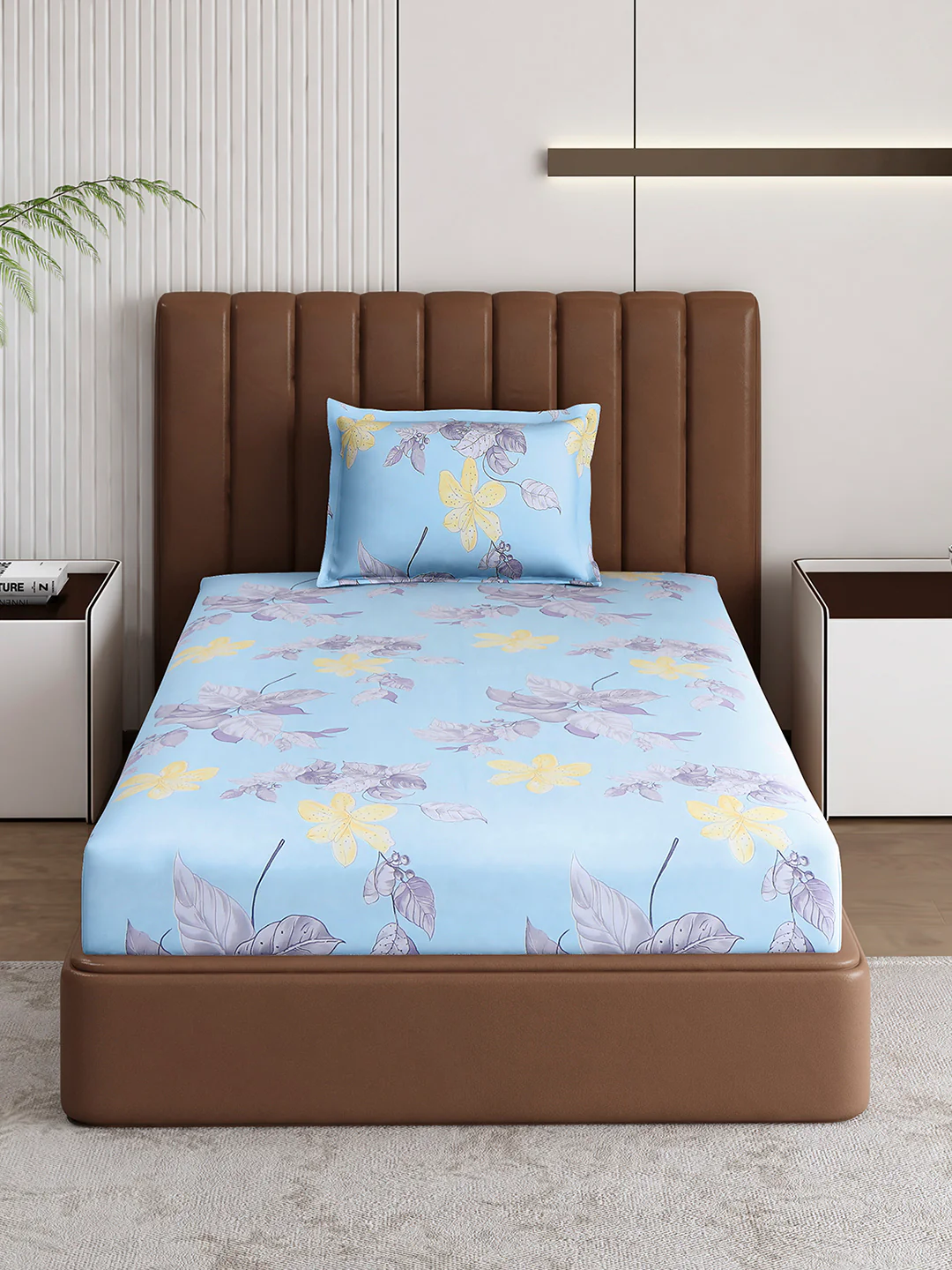 120 GSM Polyester Single Bedsheet with 1 Pillow Cover (Pixel) - Image 3