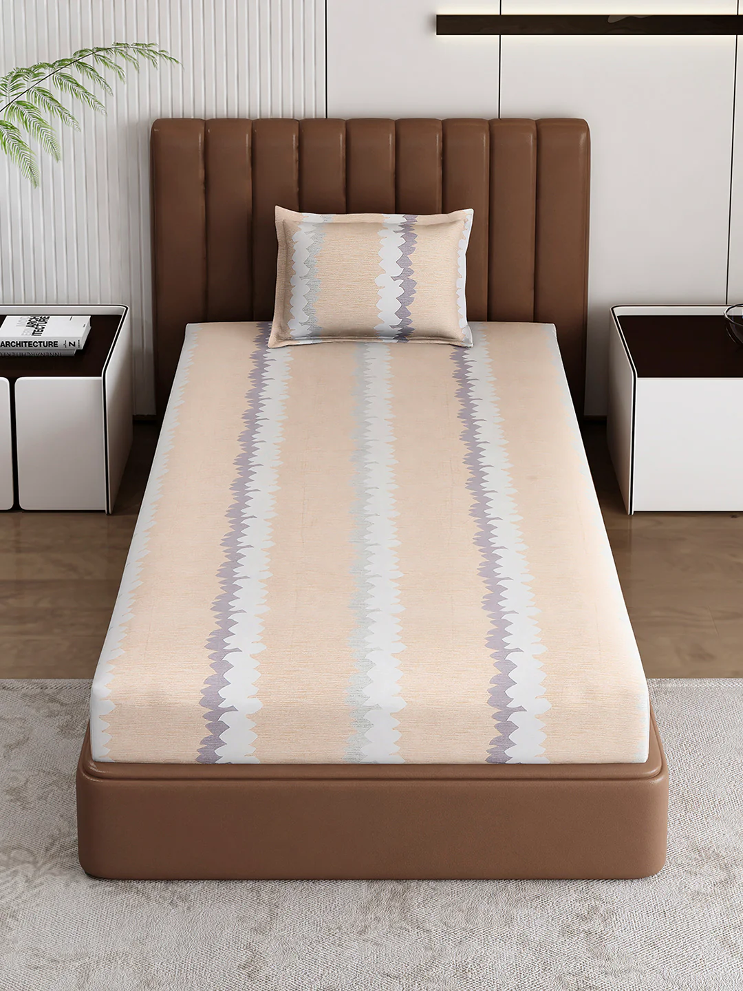 120 GSM Polyester Single Bedsheet with 1 Pillow Cover (Pixel) - Image 2