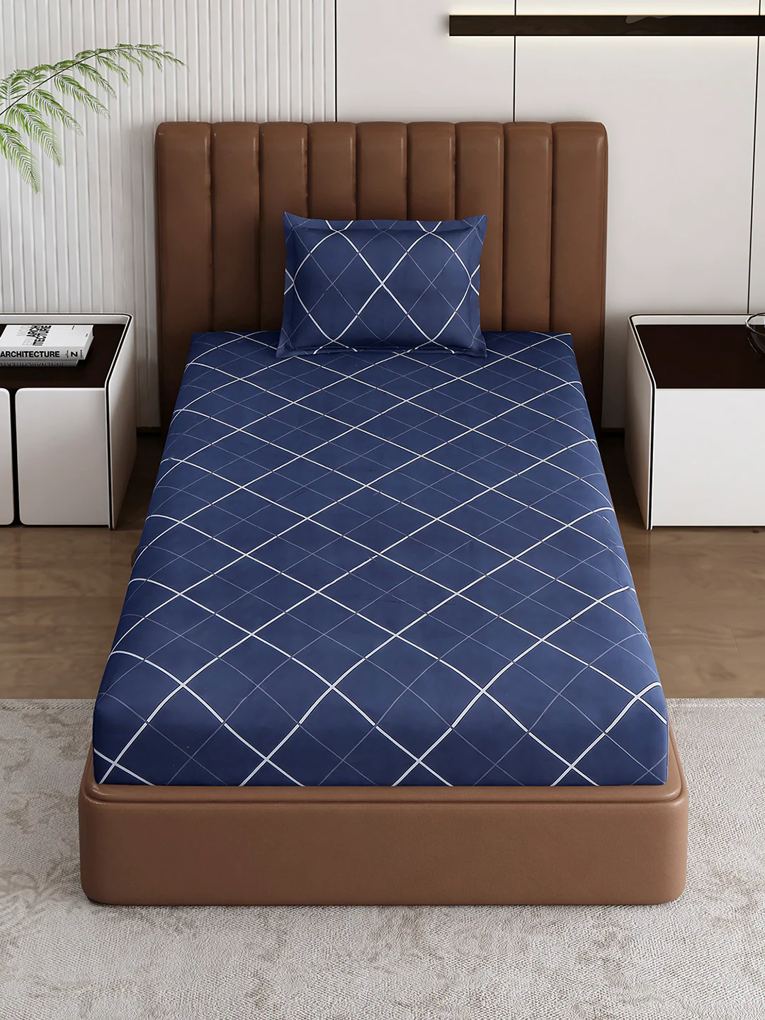 120 GSM Polyester Single Bedsheet with 1 Pillow Cover (Pixel) - Image 2