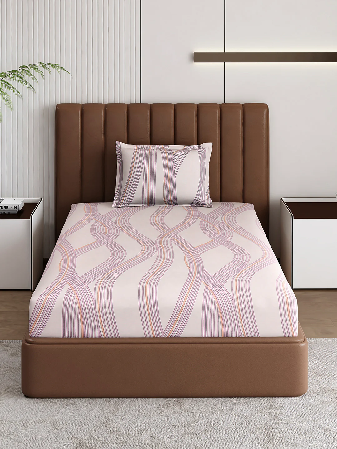 120 GSM Polyester Single Bedsheet with 1 Pillow Cover (Pixel) - Image 3