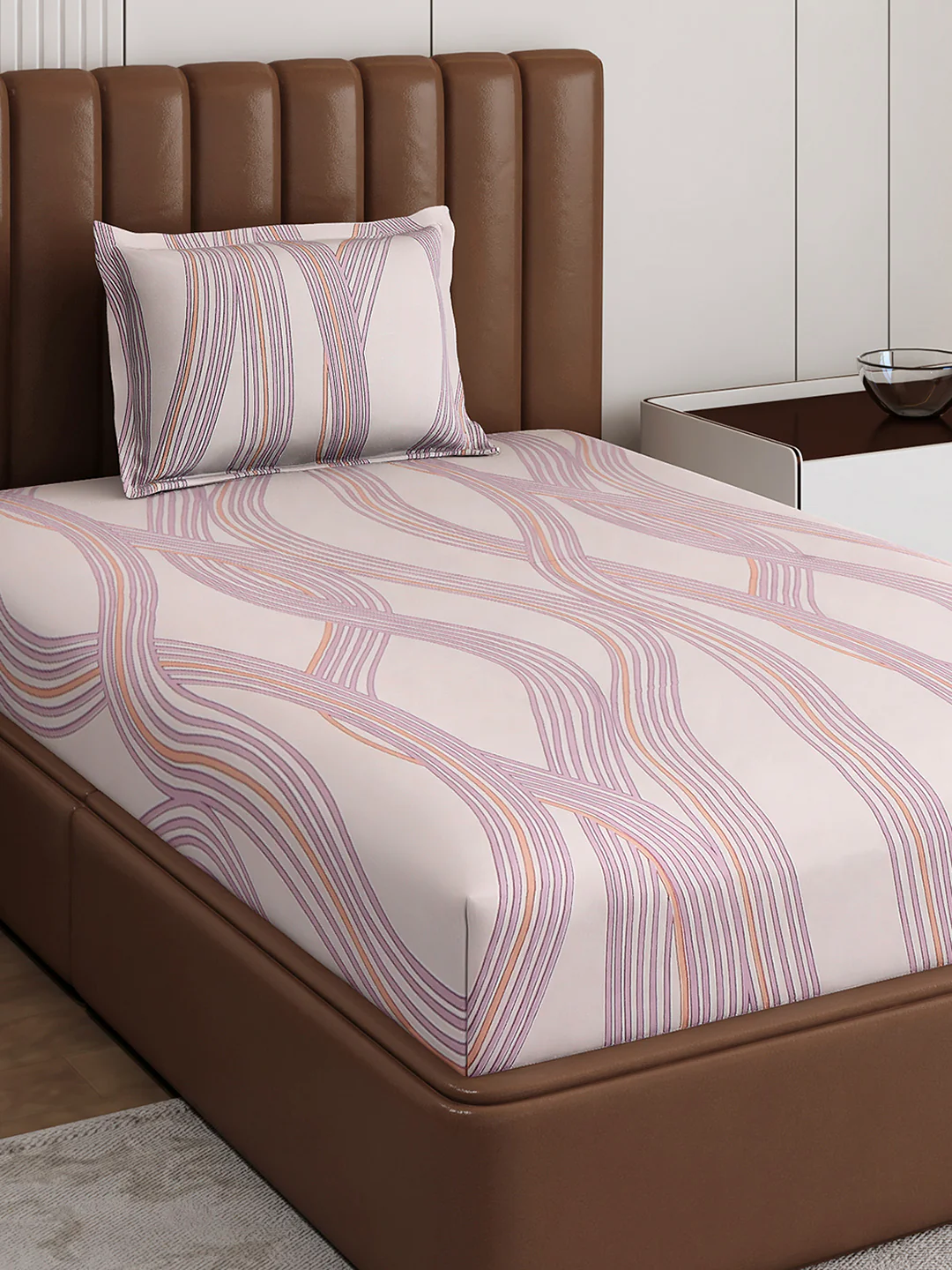 120 GSM Polyester Single Bedsheet with 1 Pillow Cover (Pixel) - Image 4