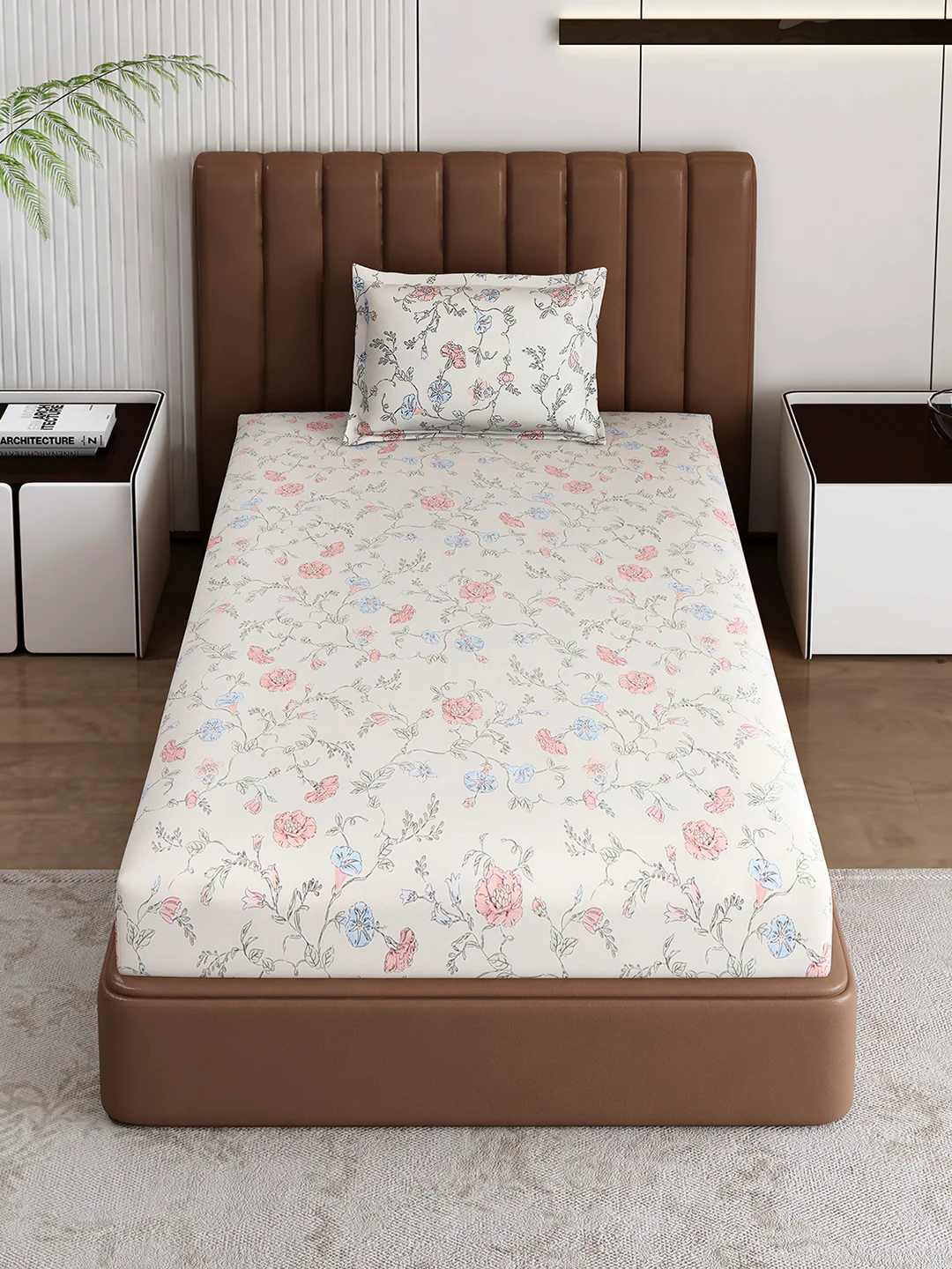 120 GSM Polyester Single Bedsheet with 1 Pillow Cover (Pixel) - Image 2