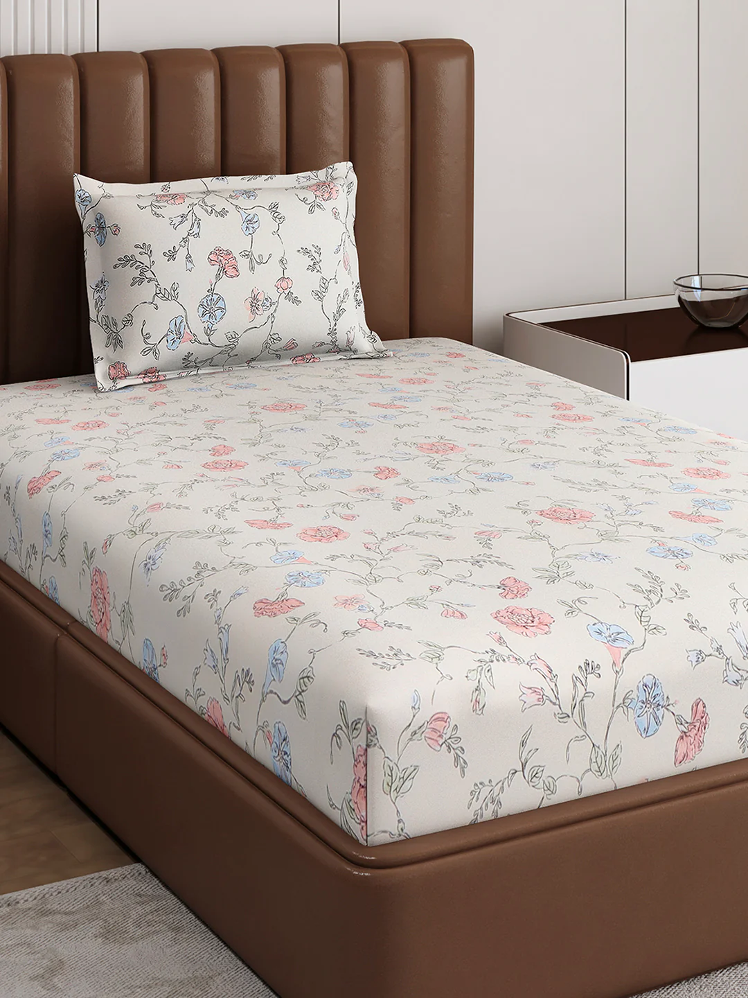 120 GSM Polyester Single Bedsheet with 1 Pillow Cover (Pixel) - Image 4
