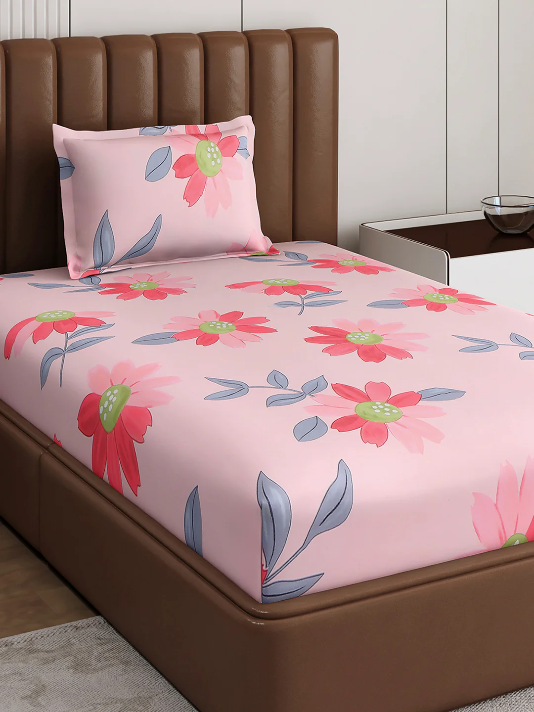 120 GSM Polyester Single Bedsheet with 1 Pillow Cover (Pixel) - Image 4
